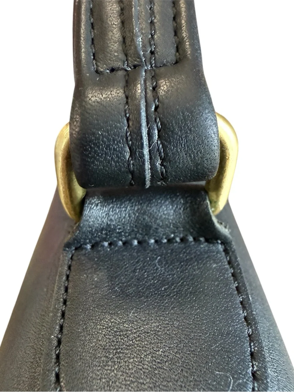 VINTAGE COACH BLACK LEATHER STATION BAG - PRISTINE MINT - AUTHENTIC